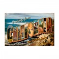 Vintage California Postcard Metal Sign 36 x 24 Inches Inches