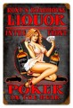 Vintage-Retro Liquor Poker Metal-Tin Sign