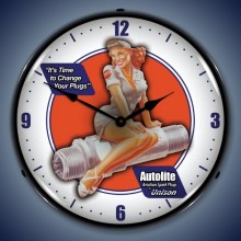 Vintage-Retro  Autolite Avaition Lighted Wall Clock