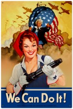 Vintage-Retro We Can Do It Metal-Tin Sign LARGE