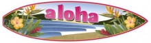 Vintage-Retro Aloha Waves Surfboard Metal-Tin Sign