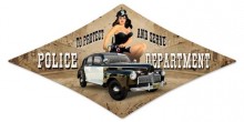Vintage-Retro Police Department Diamond Metal-Tin Sign