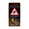 Retro No Deer Metal Sign  12 x 24 Inches