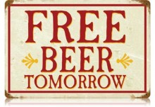 Vintage-Retro Free Beer Metal-Tin Sign