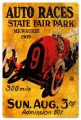 Vintage Auto Races Milwaukee 24 x 16 inches Tin Sign