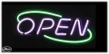 Neon Open Sign - Open Deco Purple & Green - Art Deco Style