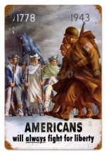 Vintage-Retro Americans Fight Metal-Tin Sign