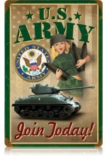 Vintage-Retro Army Pin Up Metal-Tin Sign