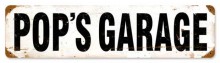 Vintage-Retro Pop's Garage Metal-Tin Sign