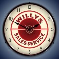 Vintage-Retro  Willys Sales and Service Lighted Wall Clock