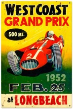 Vintage-Retro West Coast Grand Prix Metal-Tin Sign