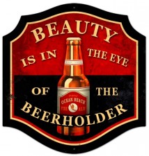 Vintage-Retro Beauty Beer Holder Metal-Tin Sign