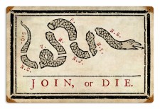 Vintage-Retro Join or Die Metal-Tin Sign