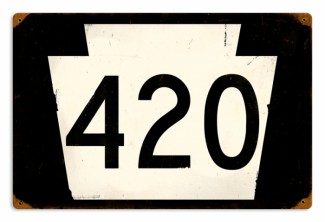 Vintage-Retro Route 420 Metal-Tin Sign