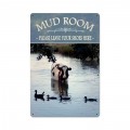 Vintage Mud Room Tin Sign 12 x 18 Inches