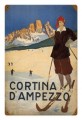 Vintage  Cortina Ski Metal Sign