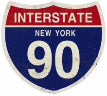 Vintage Metal Sign New York Interstate 90 16 x 16 Inches