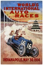 Vintage Metal Sign World Races 36 x 24 Inches