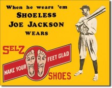 Vintage Shoeless Joe Jackson Shoes Tin Sign