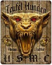 Vintage-Retro USMC Devil Metal-Tin Sign