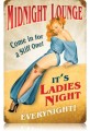 Vintage-Retro Midnight Lounge Metal-Tin Sign