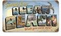 Vintage-Retro Ocean Beach Postcard Metal-Tin Sign