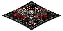 Vintage-Retro Outlaws Skull Diamond Metal-Tin Sign