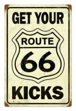 Vintage Route 66 Get Your Kicks Metal Sign