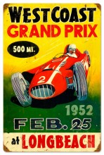 Vintage-Retro West Coast Grand Prix Metal-Tin Sign 16 x 24 Inches