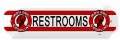 Vintage-Retro Mohawk Restrooms Door Push