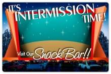 Vintage-Retro Drive In Intermission Metal-Tin Sign