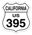Vintage-Retro California Route 395 Shield Metal-Tin Sign