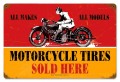 Vintage-Retro Motorcycle Tires Metal-Tin Sign