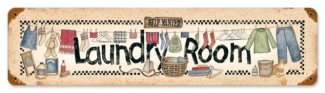 Vintage-Retro Laundry Help Wanted Metal-Tin Sign