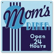 Vintage-Retro Mom's Diner Metal-Tin Sign 3