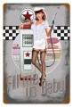 Vintage-Retro 50's Pump Girl Metal-Tin Sign