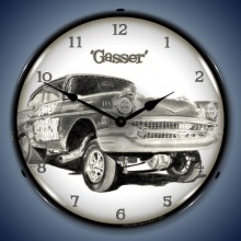 Vintage-Retro  Gasser Lighted Wall Clock