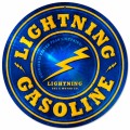 Vintage-Retro Lightning Gasoline Tin-Metal Sign