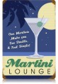 Vintage-Retro Martini Lounge Metal-Tin Sign