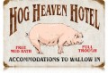 Vintage-Retro Hog Heaven Metal-Tin Sign LARGE