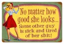 Vintage-Retro Sick of Her Metal-Tin Sign