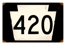 Vintage-Retro Route 420 Metal-Tin Sign