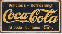 Vintage COKE - 1910 Logo Weathered Tin Sign