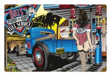 Retro Pump and Run Metal Sign 18 x 12 Inches