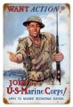 Vintage-Retro USMC Action Metal-Tin Sign