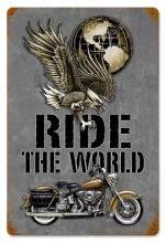 Vintage-Retro Ride The World Metal-Tin Sign