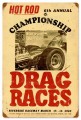 Vintage-Retro Hot Rod Magazine championship Drag Races Metal-Tin Sign