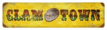 Retro Tin Sign Clam Town 20 x 5 Inches