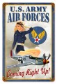 Vintage-Retro Air Forces Pin Up Metal-Tin Sign
