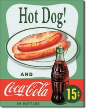 Retro COKE Hot Dog Metal Sign